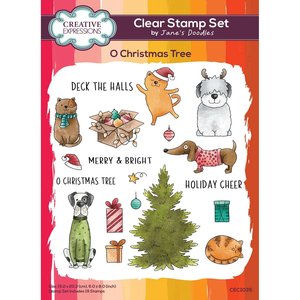 Sellos acrílicos Creative Expressions Christmas Doodles O Christmas Tree