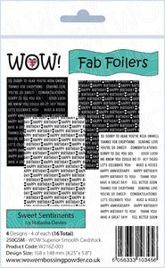 WoW Fab Foilers Hojas de transferencia para Minc Sweet Sentiments 16 pcs