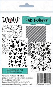 WoW Fab Foilers Hojas de transferencia para Minc Background Art 16 pcs