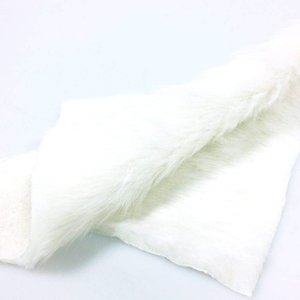 Tela de piel sintética de pelo 29x29 cm blanca