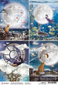 Papel de arroz Ciao Bella A4 Moon & Me Cards