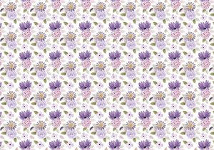 Tela de encuadernar decorada 70x50 cm Violet Blossoms