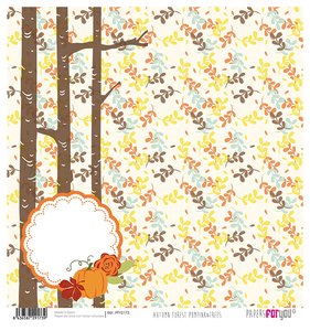 Papel Arroz 12"x12" Autumn Forest Pumpink&Trees