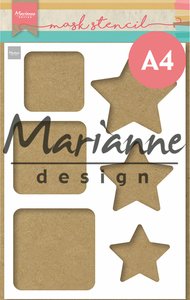 Máscara A4 Marianne Design Squares & Stars