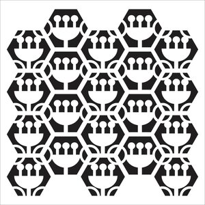 Máscara 6x6" TCW Tulip Hexagons