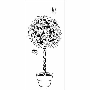 Máscara 4x8" TCW Slimline Stencil Weeping Hibiscus
