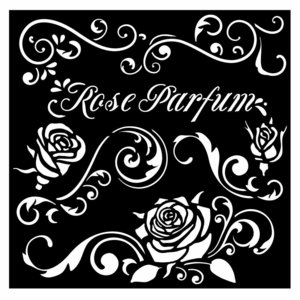 Máscara 18x18 cm Stampería Rose Parfum borders