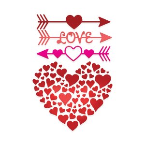 Troqueles DP Craft Openwork Hearts & Arrows 4 pcs