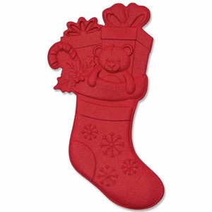 Troquel y carpeta de embossing 3D Sizzix Impresslits Christmas Stocking