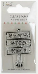 Sello Simply Creative Christmas Stop Santa Sign