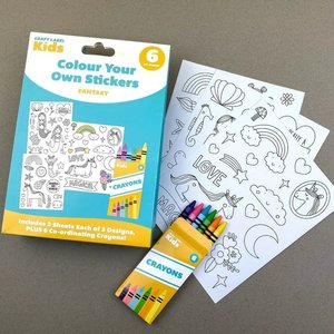 Set de pegatinas y crayons Craft Label Kids Colour Fantasy