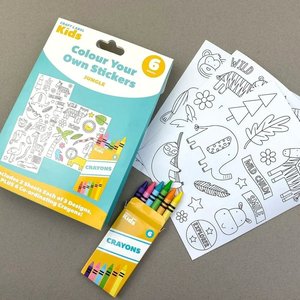 Set de pegatinas y crayons Craft Label Kids Colour Jungle