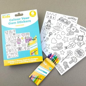Set de pegatinas y crayons Craft Label Kids Colour Fairy Princess
