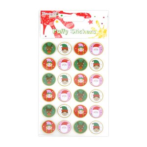 OFERTA BLACK FRIDAY Pegatinas puffy circulares Dovecraft Junior Santa 24 pcs