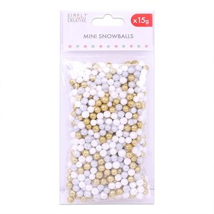 OFERTA BLACK FRIDAY Bolsa con Mini Snowballs Simply Creative White-Gold-Silver