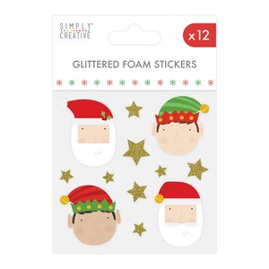 OFERTA BLACK FRIDAY Pegatinas de foam con glitter Simply Creative Christmas Elfs 12 pcs