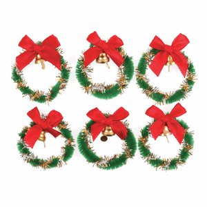 Trimits Craft Embellishment Christmas Wreaths with Bells 6 pcs