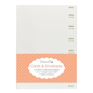 Tarjetas y sobres Dovecraft 5x7&quot; Pasacintas White 10 pcs
