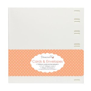 Tarjetas y sobres Dovecraft 6x6&quot; Pasacintas White 10 pcs