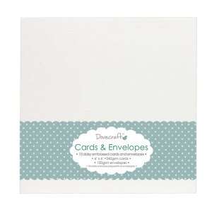 Tarjetas y sobres Dovecraft 6x6&quot; Embossed Daisy 10 pcs