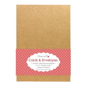Tarjetas y sobres Dovecraft 5x7&quot; Kraft 10 pcs