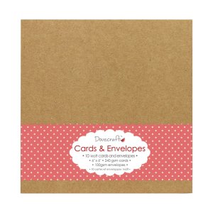 Tarjetas y sobres Dovecraft 6x6&quot; Kraft 10 pcs