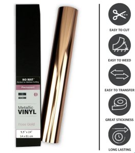 Vinilo adhesivo First Edition 14x61 cm Metallic Rose Gold