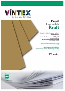Pack de Cartulina Kraft imprimible A4 VINTEX 20 pcs