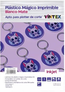 Pack de Plástico Mágico Imprimible Inkjet para Plotter VINTEX 5 pcs