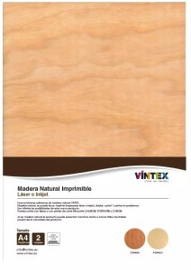 Pack de Madera Imprimible adhesiva A4 VINTEX 2 pcs