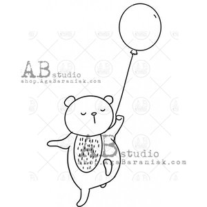 Sellos de caucho AB Studio ID-1109 Bear with Balloons
