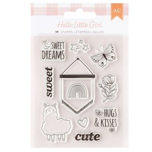 Set de sellos acrílicos Hello Little Girl de American Crafts