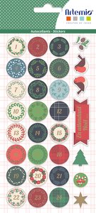 Pegatinas puffy Calendario de Adviento Artemio Merry Christmas