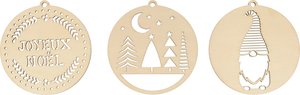 Set de medallones de madera Beary Christmas