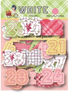 Die Cuts títulos y números col. White de Elena Roche