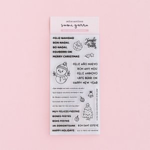 Sello acrílico Feliz Navidad Idiomas de Sami Garra
