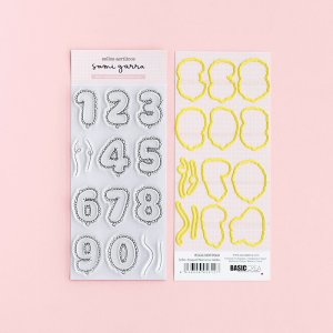 Sellos y Troqueles Números Globo Básicos de Sami Garra