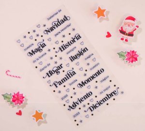 Pegatinas puffy frases y palabras Charm de Elena Roche