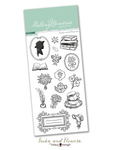 Sello ilustraciones Books and Flowers de Vintage Odyssey