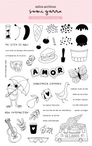 Sellos frases e ilustraciones Sobremesa de Sami Garra