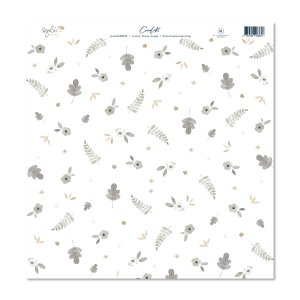 Vellum 12&quot;x12&quot; Flores Beige Ojalá Siempre de Cocoloko