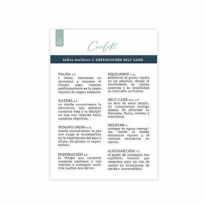 Set de sellos Self Care Definiciones Cocoloko CASTELLANO