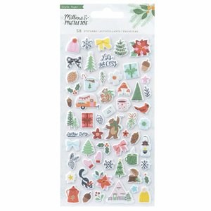 Pegatinas puffy Mittens and Mistletoe de Crate Paper