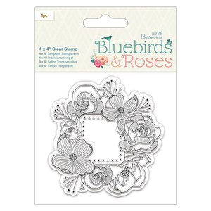 Sello acrílico Docrafts Bluebirds & Roses Frame