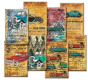 Mini Pad tamaño tarjetas 24 pcs 7x10,6 cm Decorer Cars