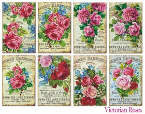 Mini Pad tamaño tarjetas 24 pcs 7x10,6 cm Decorer Victorian Roses