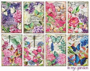 Mini Pad tamaño tarjetas 24 pcs 7x10,6 cm Decorer In my garden