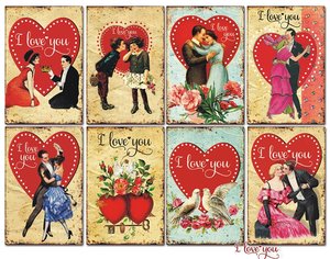 Mini Pad tamaño tarjetas 24 pcs 7x10,6 cm Decorer I love you