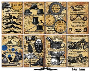 Mini Pad tamaño tarjetas 24 pcs 7x10,6 cm Decorer For Him