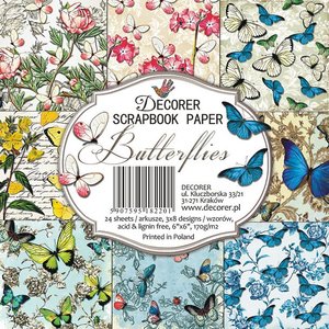 Pad 6x6&quot; Decorer 24 papeles Butterflies